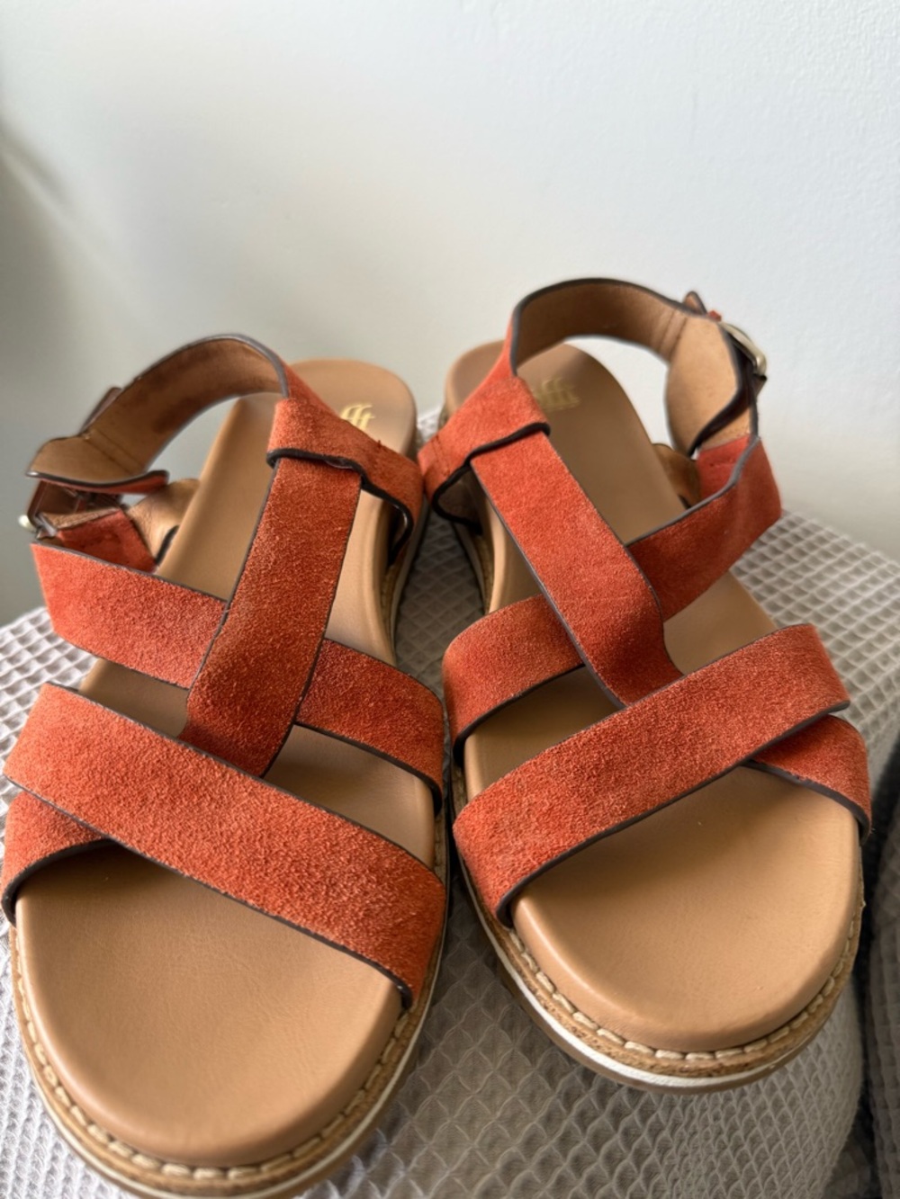 Sofft Fairbrook Women's Suede Sandals Sunset Orange Size 9